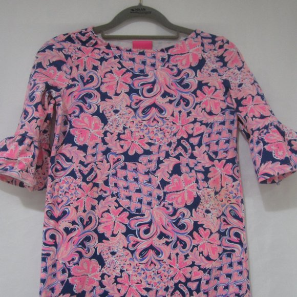 Lilly Pulitzer L 8 10 Ellimae Dress Love You Bunches - Picture 3 of 8